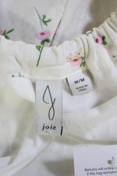 Joie Womens Peasant Maxi Skirt White Floral Linen Rayon Size M