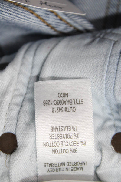 Agolde Womens Cropped Straight Jeans Blue Mid Rise Button Size 23