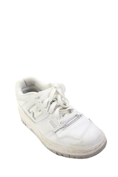 New Balance Women's Lace Up Leather Rubber Sole Trainer Sneakers White Size 6