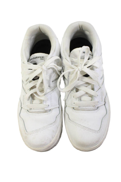 New Balance Women's Lace Up Leather Rubber Sole Trainer Sneakers White Size 6