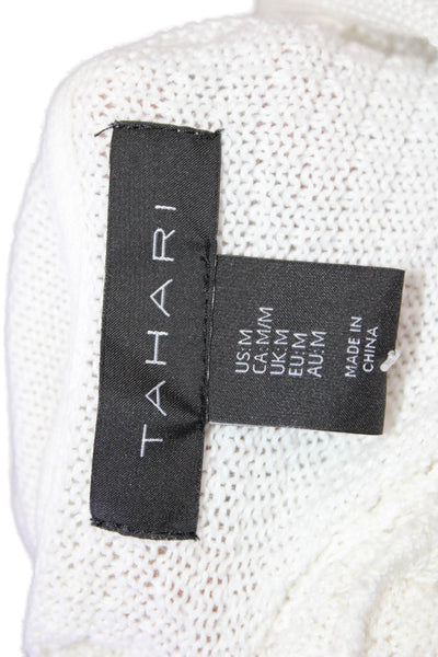 Tahari Women Turtleneck Pullover Sweater Longsleeve Button Gray Size M