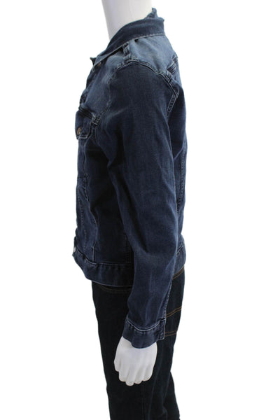 Calvin Klein Jeans Mens Dark Blue 90s Button Collared Jacket Long Sleeve Size M