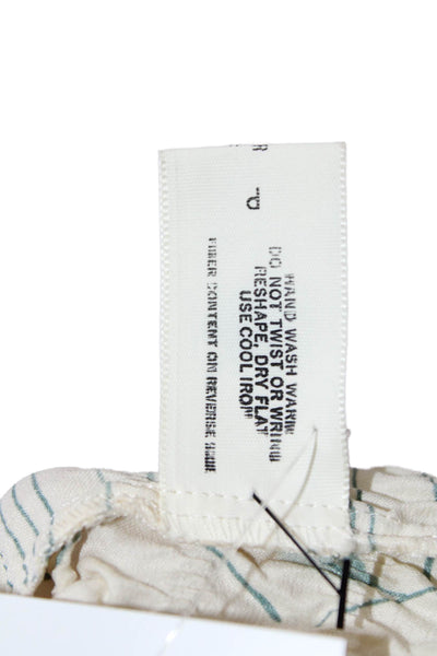 Christian Dior Womens Floral Ruched Lace Trim Sleeveless Camisole Top Beige Sz S