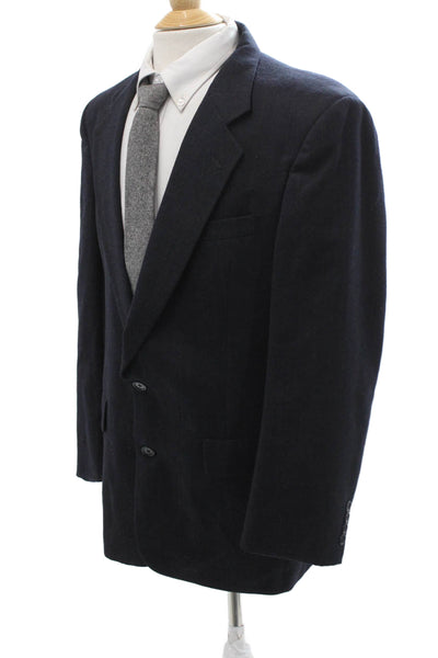 Christian Dior Mens Dark Blue Plaid Pure Virgin Wool Suit Jacket Button Size 40