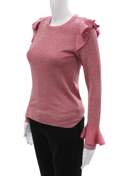 Alice + Olivia Womens Pink Wool Blend Pullover Crew Neck Size S