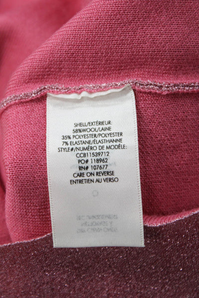 Alice + Olivia Womens Pink Wool Blend Pullover Crew Neck Size S