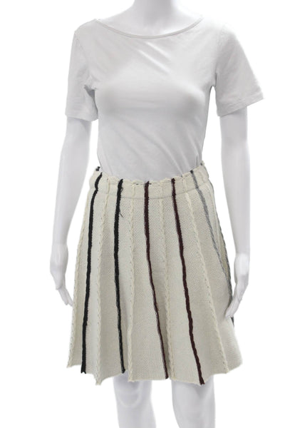 Eri + Ali Women A-Line Striped Beige Skirt Size S