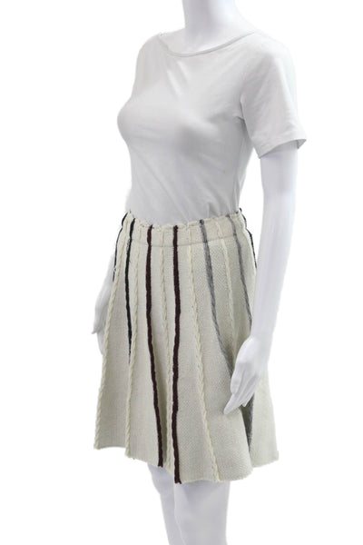 Eri + Ali Women A-Line Striped Beige Skirt Size S