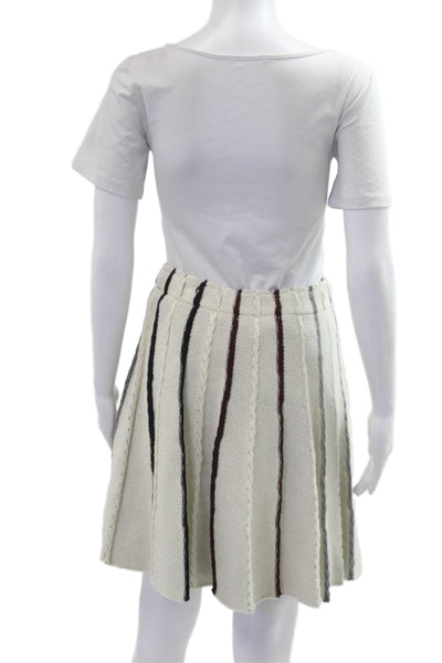 Eri + Ali Women A-Line Striped Beige Skirt Size S