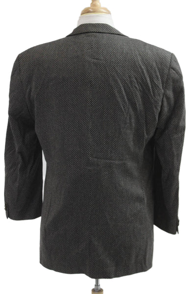 Armani Collezioni Men Dark Gray Wool Cashmere Geometric Blazer Size 40