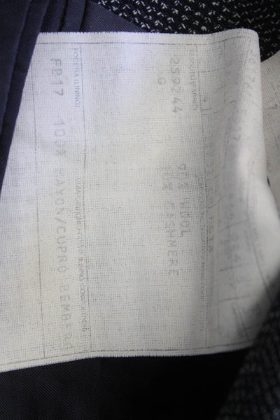 Ermenegildo Zegna Mens Dark Gray Check Wool Cashmere Suit Jacket Size 52