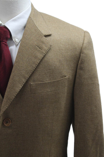 Mabro Mens Brown 100% Cashmere Sport Coat Button Collared Long Sleeve Size 52