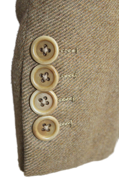 Mabro Mens Brown 100% Cashmere Sport Coat Button Collared Long Sleeve Size 52