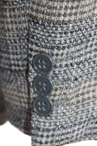 Mani Men Sport Coat Gray Plaid Silk Viscose 80s Size 44