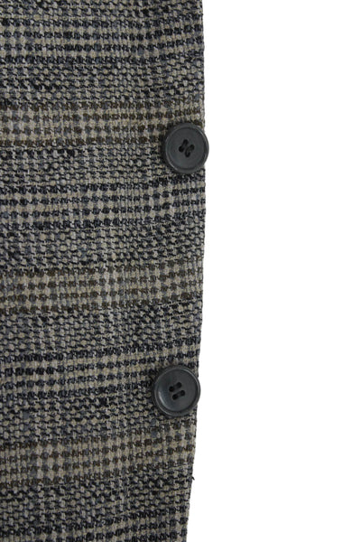 Mani Men Sport Coat Gray Plaid Silk Viscose 80s Size 44
