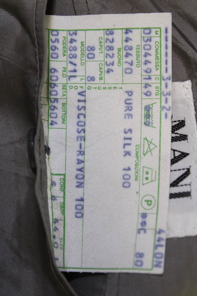 Mani Men Sport Coat Gray Plaid Silk Viscose 80s Size 44