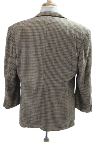 Calvin Klein Collection Mens Beige Check Sport Coat Button Size 44