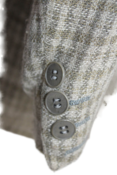 Calvin Klein Collection Mens Beige Check Sport Coat Button Size 44