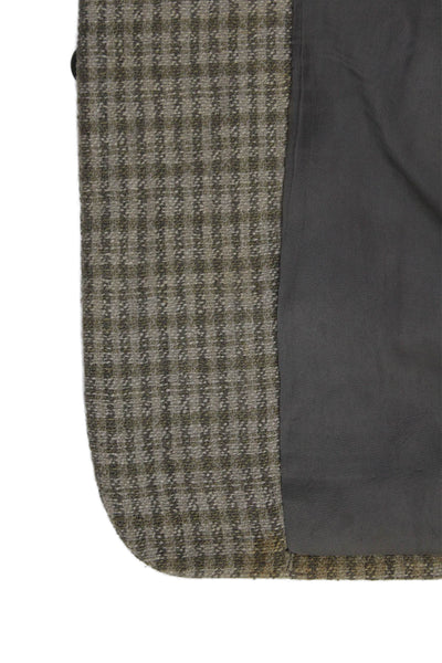 Calvin Klein Collection Mens Beige Check Sport Coat Button Size 44