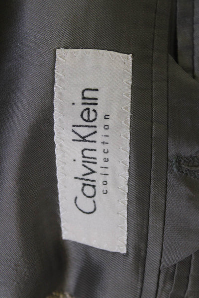 Calvin Klein Collection Mens Beige Check Sport Coat Button Size 44