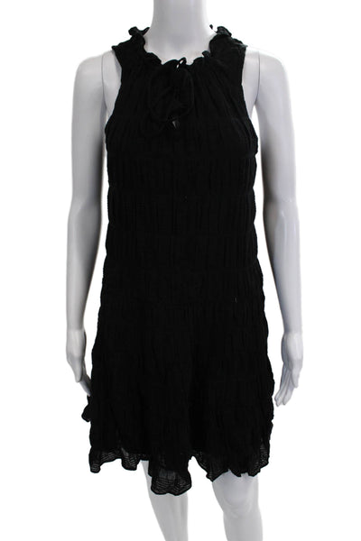 Max Studio Womens Shift Dress Black Sleeveless Boho Cotton Blend Size XS