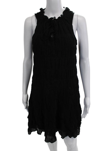Max Studio Womens Shift Dress Black Sleeveless Boho Cotton Blend Size XS