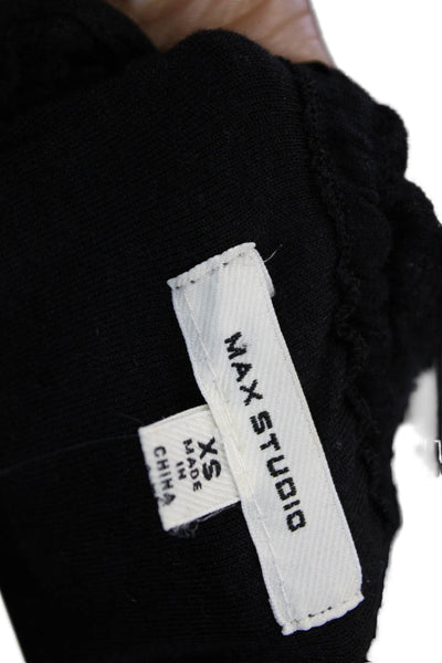 Max Studio Womens Shift Dress Black Sleeveless Boho Cotton Blend Size XS