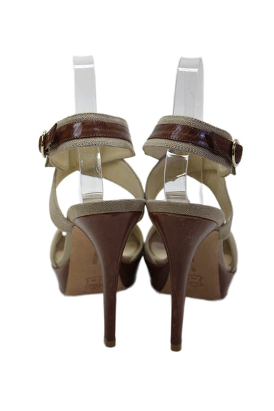 Alexandre Birman Womens Strappy Open Toe Sandals Heels Beige Size 9