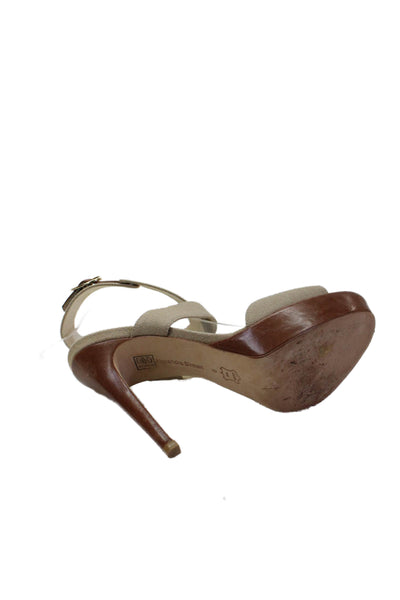Alexandre Birman Womens Strappy Open Toe Sandals Heels Beige Size 9
