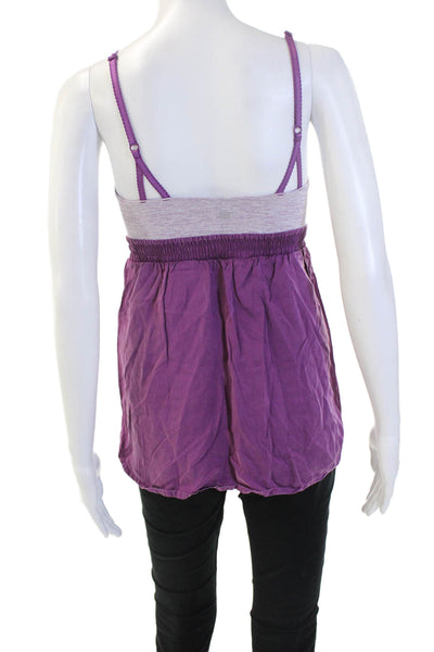 Lululemon Womens Striped Sleeveless Elastic Waist Active Top Purple Size 6