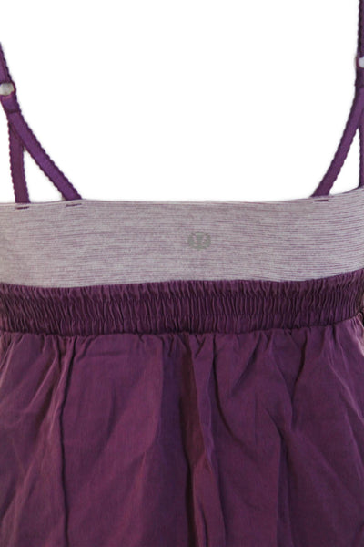 Lululemon Womens Striped Sleeveless Elastic Waist Active Top Purple Size 6