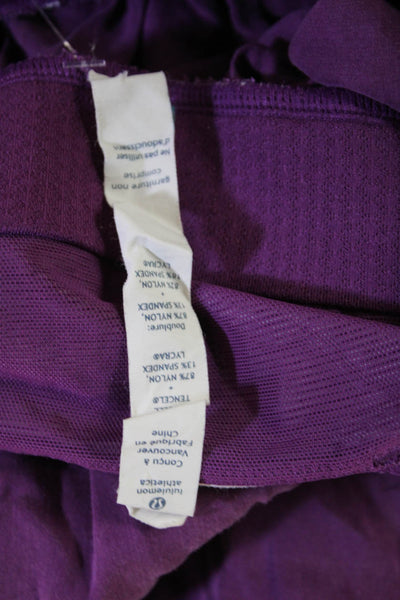 Lululemon Womens Striped Sleeveless Elastic Waist Active Top Purple Size 6