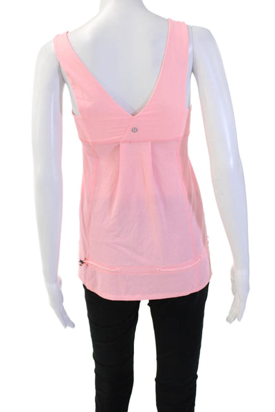 Lululemon Womens Scoop Neck Sleeveless Striped Active Tank Top Pink Size 4