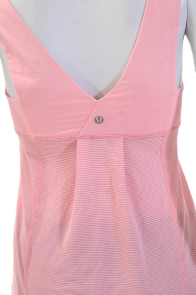 Lululemon Womens Scoop Neck Sleeveless Striped Active Tank Top Pink Size 4