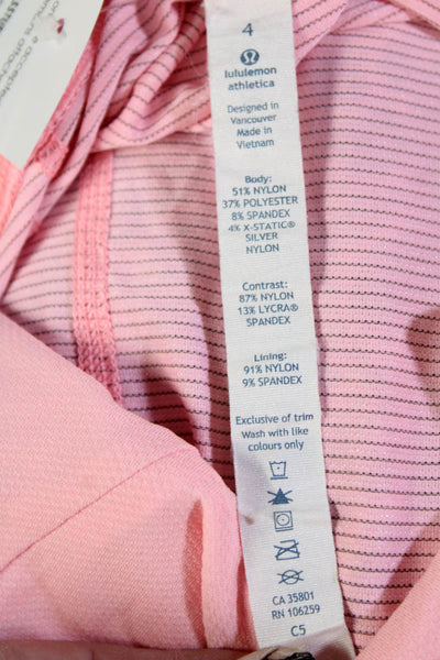 Lululemon Womens Scoop Neck Sleeveless Striped Active Tank Top Pink Size 4