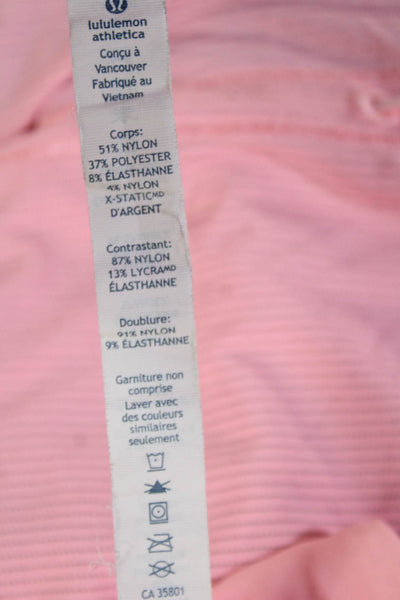 Lululemon Womens Scoop Neck Sleeveless Striped Active Tank Top Pink Size 4