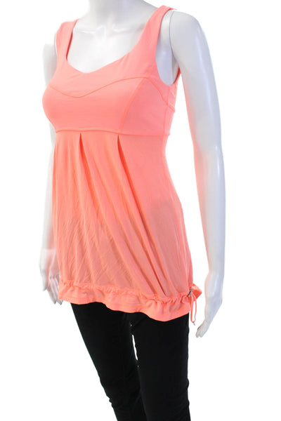 Lululemon Womens Scoop Neck Textured Sleeveless Active Tank Top Orange Size 4