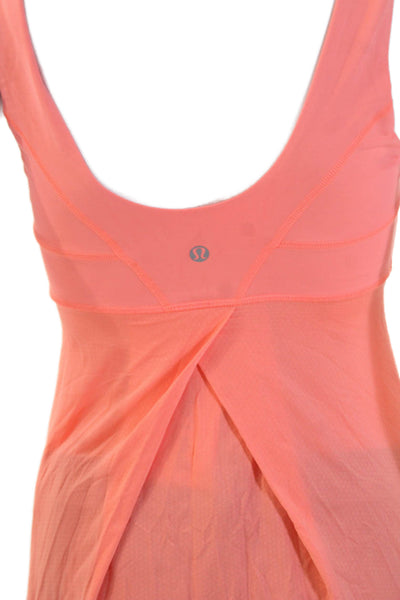 Lululemon Womens Scoop Neck Textured Sleeveless Active Tank Top Orange Size 4