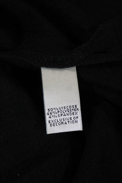 Neiman Marcus Women Shift Dress Black Round Neck Lace Up Size L