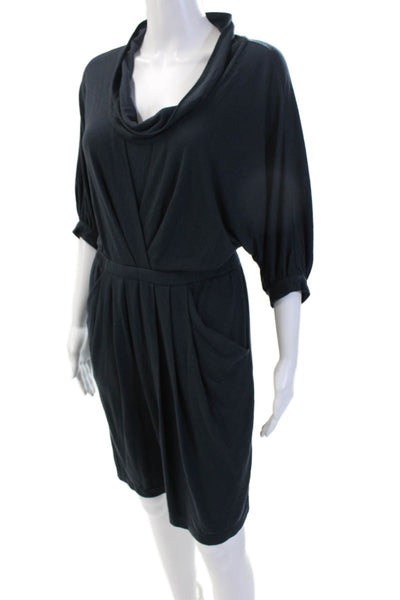 BCBGMAXAZRIA Womens Sweater Dress Dark Blue 3/4 Sleeve Knee Length Size S