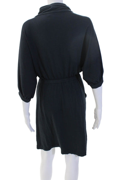 BCBGMAXAZRIA Womens Sweater Dress Dark Blue 3/4 Sleeve Knee Length Size S