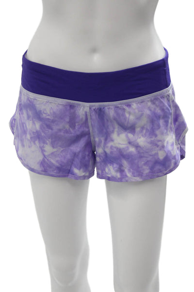 Lululemon Women Purple Zip Nylon Blend Shorts Size 6