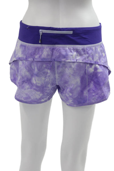 Lululemon Women Purple Zip Nylon Blend Shorts Size 6