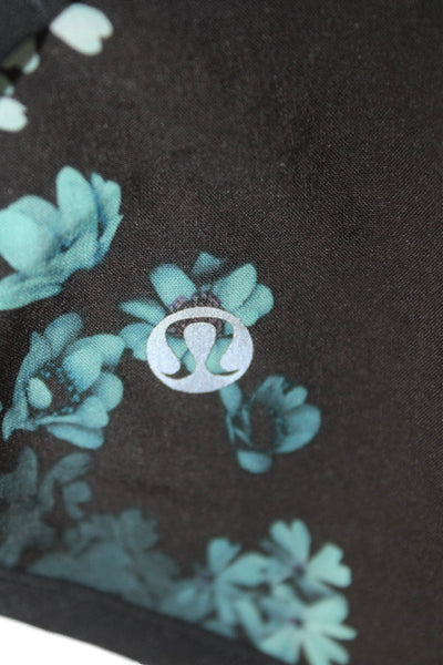 Lululemon Womens Dark Blue Floral Nylon Blend Zip Shorts Size 6