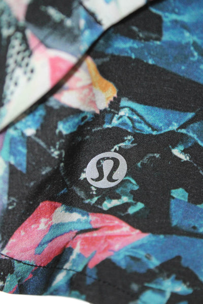 Lululemon Women Black Graphic Nylon Blend Zip Shorts Size 6