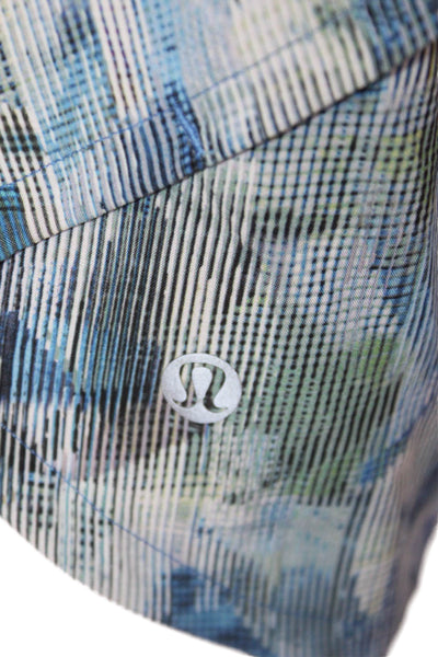 Lululemon Womens Black Geometric Camo Nylon Blend Zip Shorts Size 6