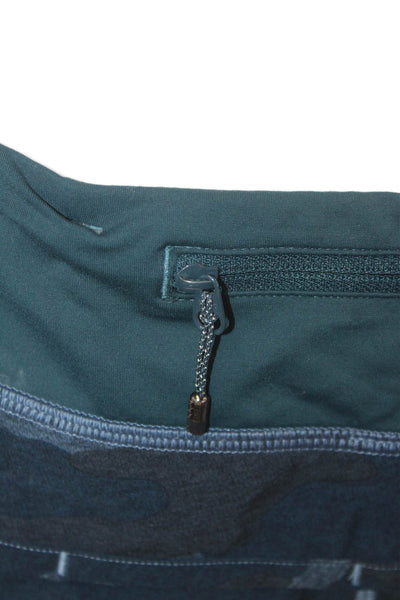 Lululemon Womens Black Geometric Camo Nylon Blend Zip Shorts Size 6