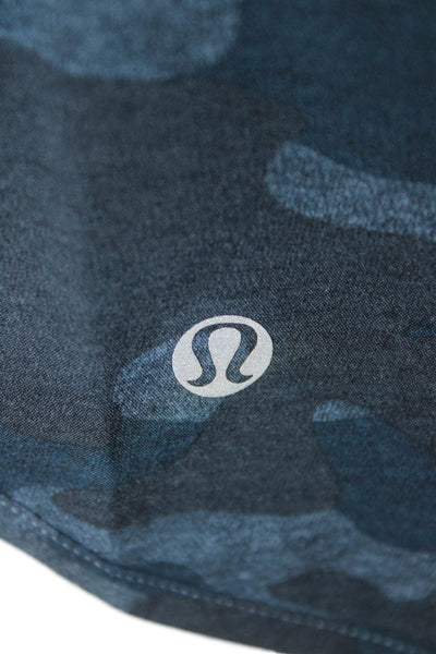 Lululemon Womens Black Geometric Camo Nylon Blend Zip Shorts Size 6