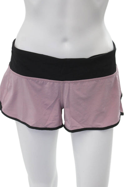 Lululemon Womens Black Athletic Zip Nylon Blend Shorts Size 6