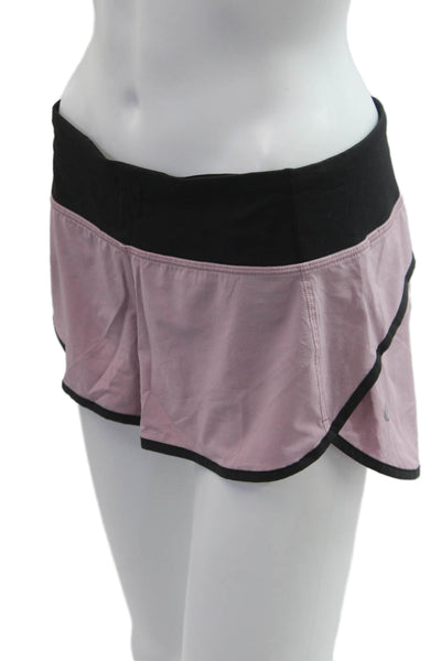 Lululemon Womens Black Athletic Zip Nylon Blend Shorts Size 6